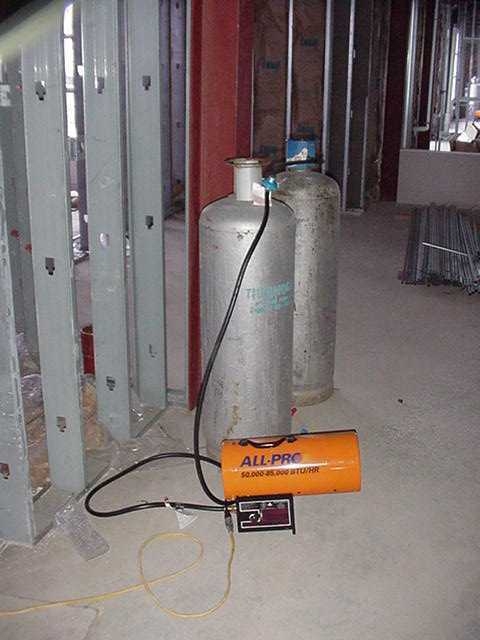 Propane heater to close causing safety hazard